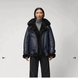 The Arrivals Moya® V (Navy) Shearling Jacket